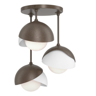 Brooklyn Brooklyn 3-Light Double Shade Semi-Flush in Bronze (39|121374SKT0502GG0711)