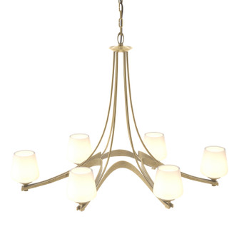 Ribbon Oval Ribbon 6 Arm Chandelier in Modern Brass (39|104106SKT86GG0236)