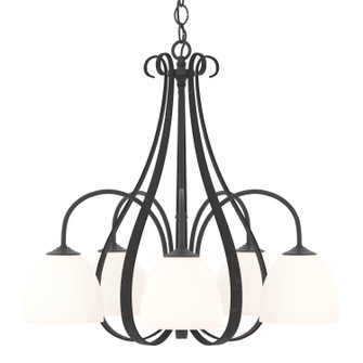 Sweeping Taper Five Light Chandelier in Black (39|101445SKT10GG0001)