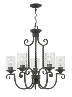 Casa LED Foyer Pendant in Olde Black with Clear Seedy glass (13|4015OLCL)