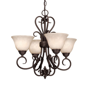 Homestead Four Light Chandelier in Rubbed Bronze (62|8606GM4RBZTEA)