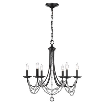 Mirabella BLK Six Light Chandelier in Matte Black (62|76446BLK)