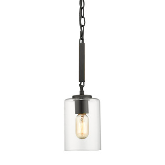 Monroe One Light Mini Pendant in Matte Black with Gold Highlights (62|7041M1LBLKCLR)