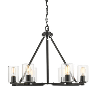 Monroe Six Light Chandelier in Matte Black (62|70416BLKCLR)