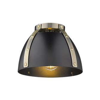 Aldrich One Light Flush Mount in Aged Brass (62|6928FMABBLK)