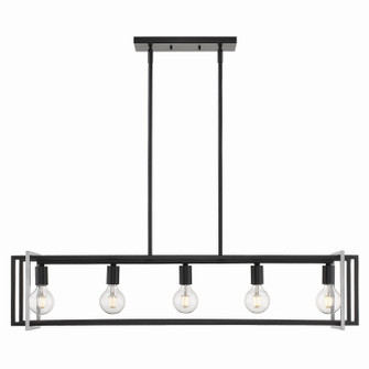 Tribeca BLK Five Light Linear Pendant in Matte Black (62|6070LPBLKPW)