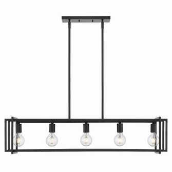 Tribeca Five Light Linear Pendant in Matte Black (62|6070LPBLKBLK)