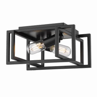 Tribeca BLK Two Light Flush Mount in Matte Black (62|6070FMBLKBLK)