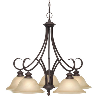 Lancaster Five Light Chandelier in Rubbed Bronze (62|6005D5RBZ)