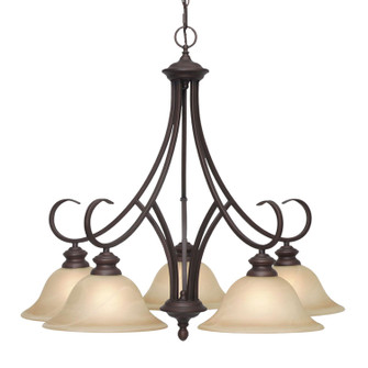 Lancaster RBZ Five Light Chandelier in Rubbed Bronze (62|6005D5RBZ)