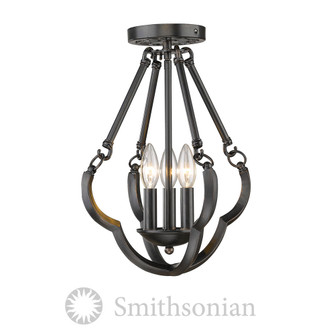 Saxon Three Light Semi-Flush Mount in Aged Bronze (62|5926SFABZ)