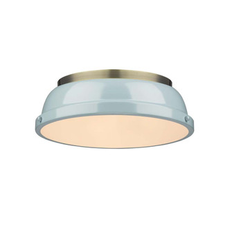 Duncan Two Light Flush Mount in Aged Brass (62|360214ABSF)