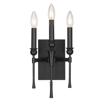 Landon Three Light Wall Sconce in Matte Black (62|3509WSCBLK)