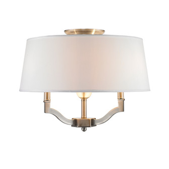 Waverly Three Light Semi-Flush Mount in Pewter (62|3500SFPWCWH)