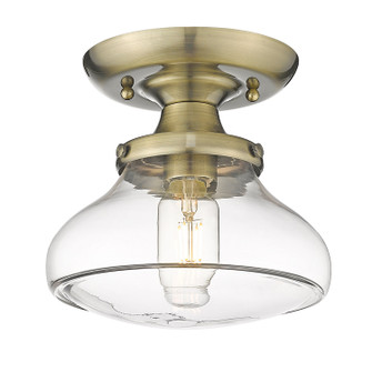 Nash AB One Light Semi-Flush Mount in Aged Brass (62|3419SFABCLR)