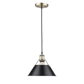 Orwell One Light Pendant in Aged Brass (62|3306MABBLK)