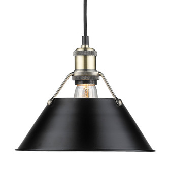Orwell One Light Pendant in Aged Brass (62|3306MABBLK)