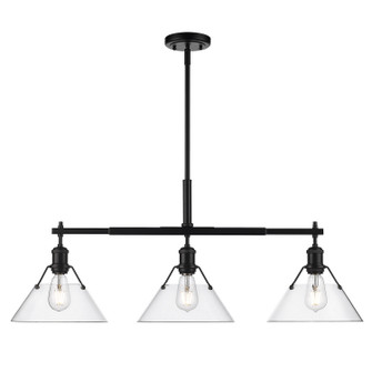 Orwell BLK Three Light Linear Pendant in Matte Black (62|3306LPBLKCLR)