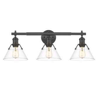 Orwell Three Light Bath Vanity in Matte Black (62|3306BA3BLKCLR)
