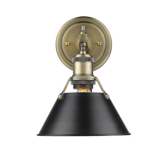 Orwell One Light Bath Vanity in Aged Brass (62|3306BA1ABBLK)