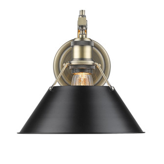 Orwell AB One Light Wall Sconce in Aged Brass (62|33061WABBLK)