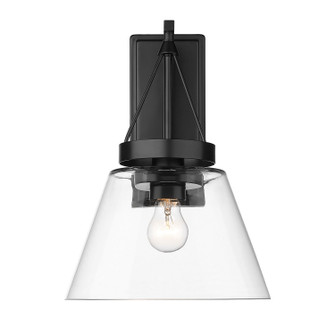 Penn One Light Wall Sconce in Matte Black (62|3189WSCBLKCLR)