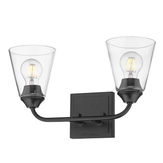Ormond Two Light Bath Vanity in Matte Black (62|2120BA2BLKCONECLR)