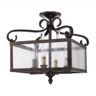 Valencia Four Light Semi-Flush Mount in Fired Bronze (62|2049SFFB)