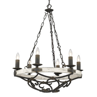 Madera Six Light Chandelier in Antique Black Iron (62|18216ABICDW)