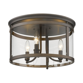 Payton Three Light Flush Mount in Rubbed Bronze (62|1157FMRBZ)