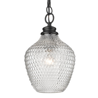 Adeline One Light Pendant in Matte Black (62|1088MBLKCLR)