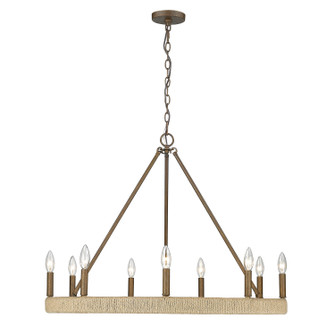 Yates Nine Light Chandelier in Burnished Chestnut (62|10229BC)