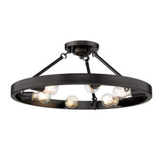 Castile Six Light Semi-Flush Mount in Matte Black (62|10196SFBLK)