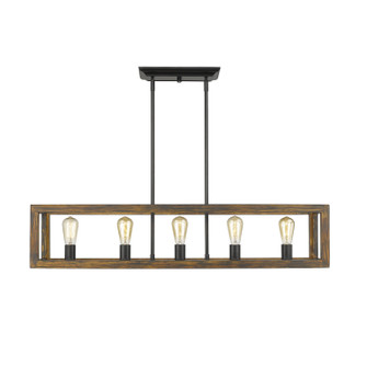 Sutton Five Light Linear Pendant in Matte Black (62|0270LPBLK)