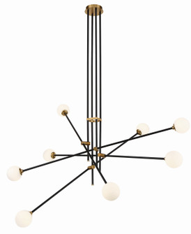 Cosmet Eight Light Chandelier in Coal And Aged Brass (42|P8152681)