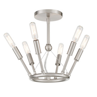 Royalty Six Light Semi Flush Mount in Brushed Nickel (42|P1686084)