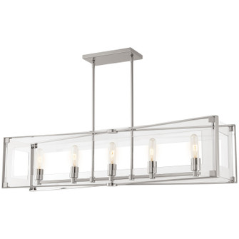 Crystal-Clear Five Light Island Pendant in Polished Nickel (42|P1405613)