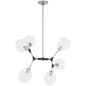 Nexpo Six Light Pendant in Brushed Nickel With Black (42|P1366619)