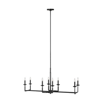 Ansley Eight Light Linear Chandelier in Aged Iron (1|F32928AI)