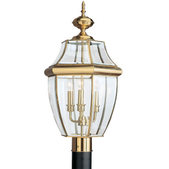 Lancaster Three Light Outdoor Post Lantern in Polished Brass (1|8239EN02)
