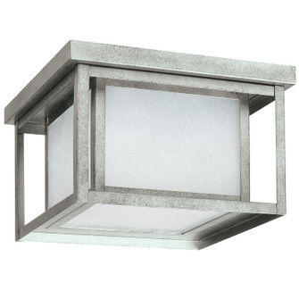 Hunnington Two Light Outdoor Flush Mount in Weathered Pewter (1|7903957)
