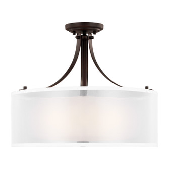 Elmwood Park Three Light Semi-Flush Mount in Bronze (1|7737303710)