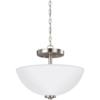 Oslo Two Light Semi-Flush Convertible Pendant in Brushed Nickel (1|77160EN3962)
