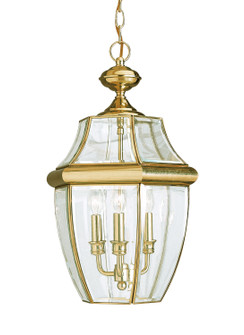 Lancaster Three Light Outdoor Pendant in Polished Brass (1|6039EN02)