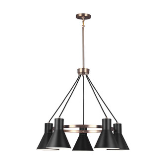 Towner Five Light Chandelier in Satin Brass (1|3141305848)