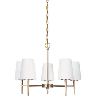 Driscoll Five Light Chandelier in Satin Brass (1|3140405848)