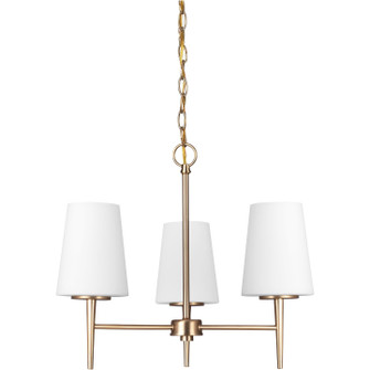 Driscoll Three Light Chandelier in Satin Brass (1|3140403848)