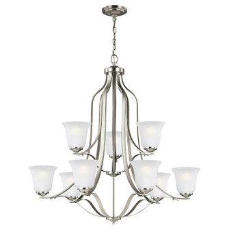 Emmons Nine Light Chandelier in Brushed Nickel (1|3139009962)