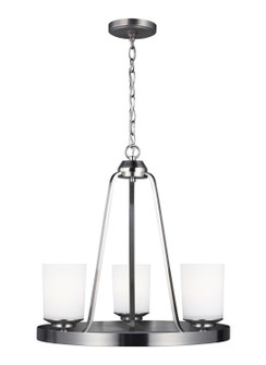 Kemal Three Light Chandelier in Brushed Nickel (1|3130703EN3962)