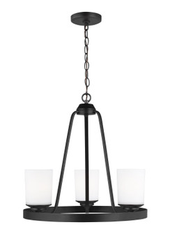 Kemal Three Light Chandelier in Midnight Black (1|3130703EN3112)